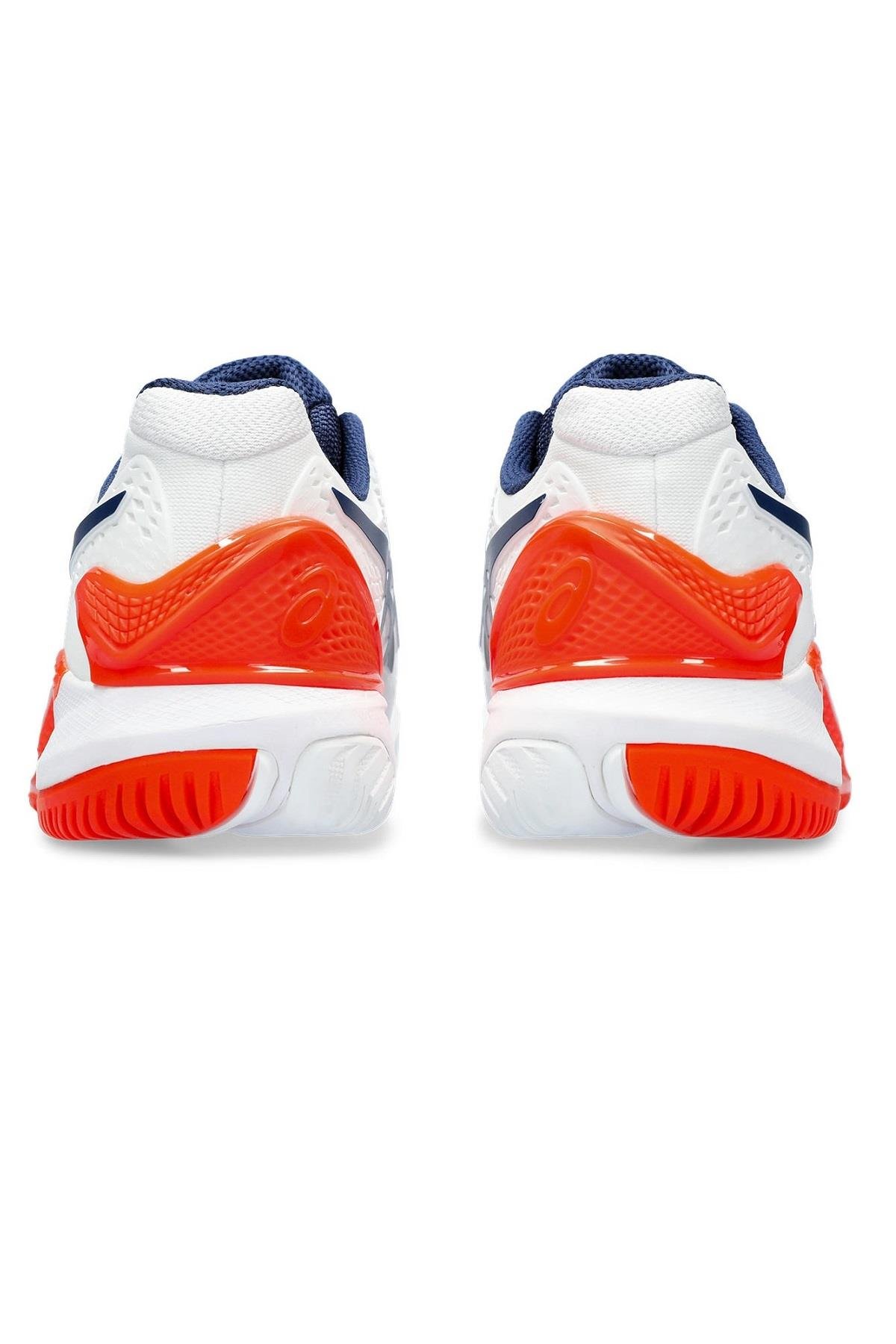 Asics Asics Gel Resolution 9 Beyaz Turuncu Erkek Tenis Ayakkabısı
