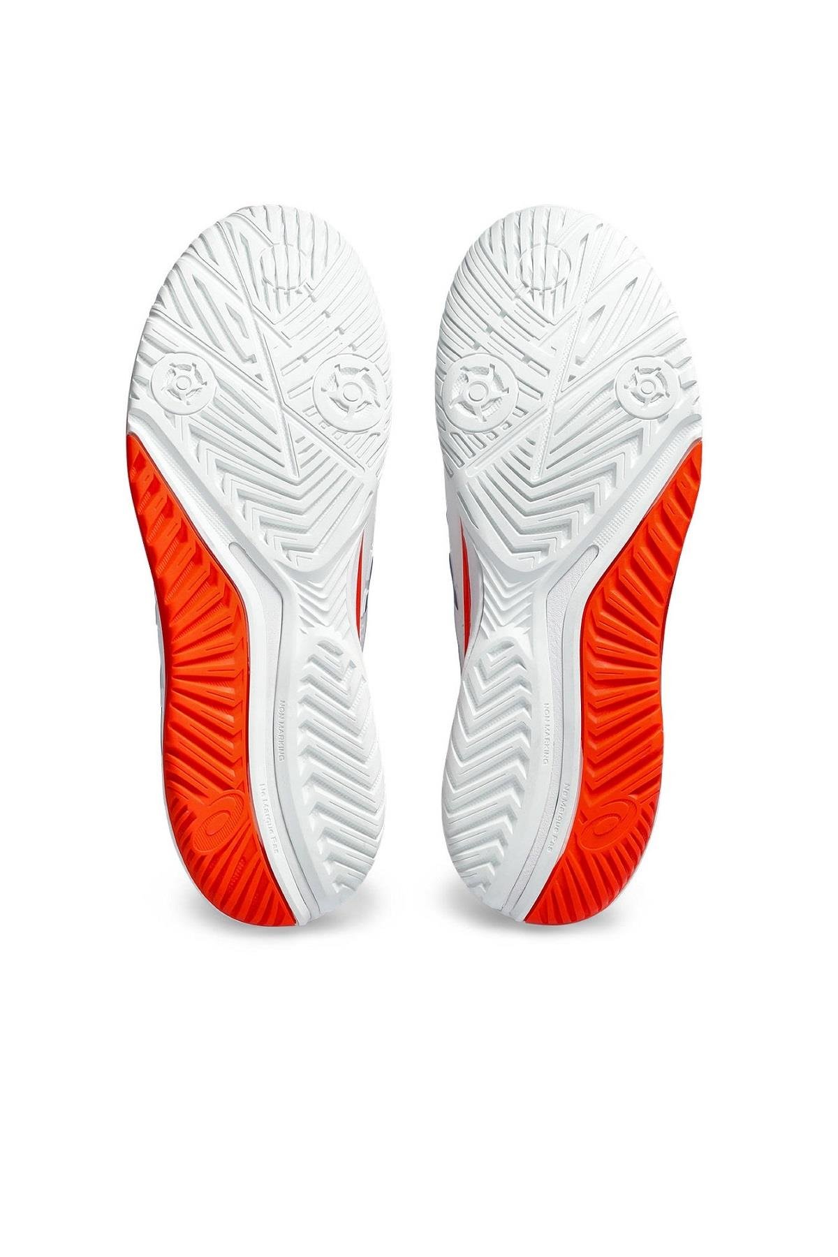 Asics Asics Gel Resolution 9 Beyaz Turuncu Erkek Tenis Ayakkabısı