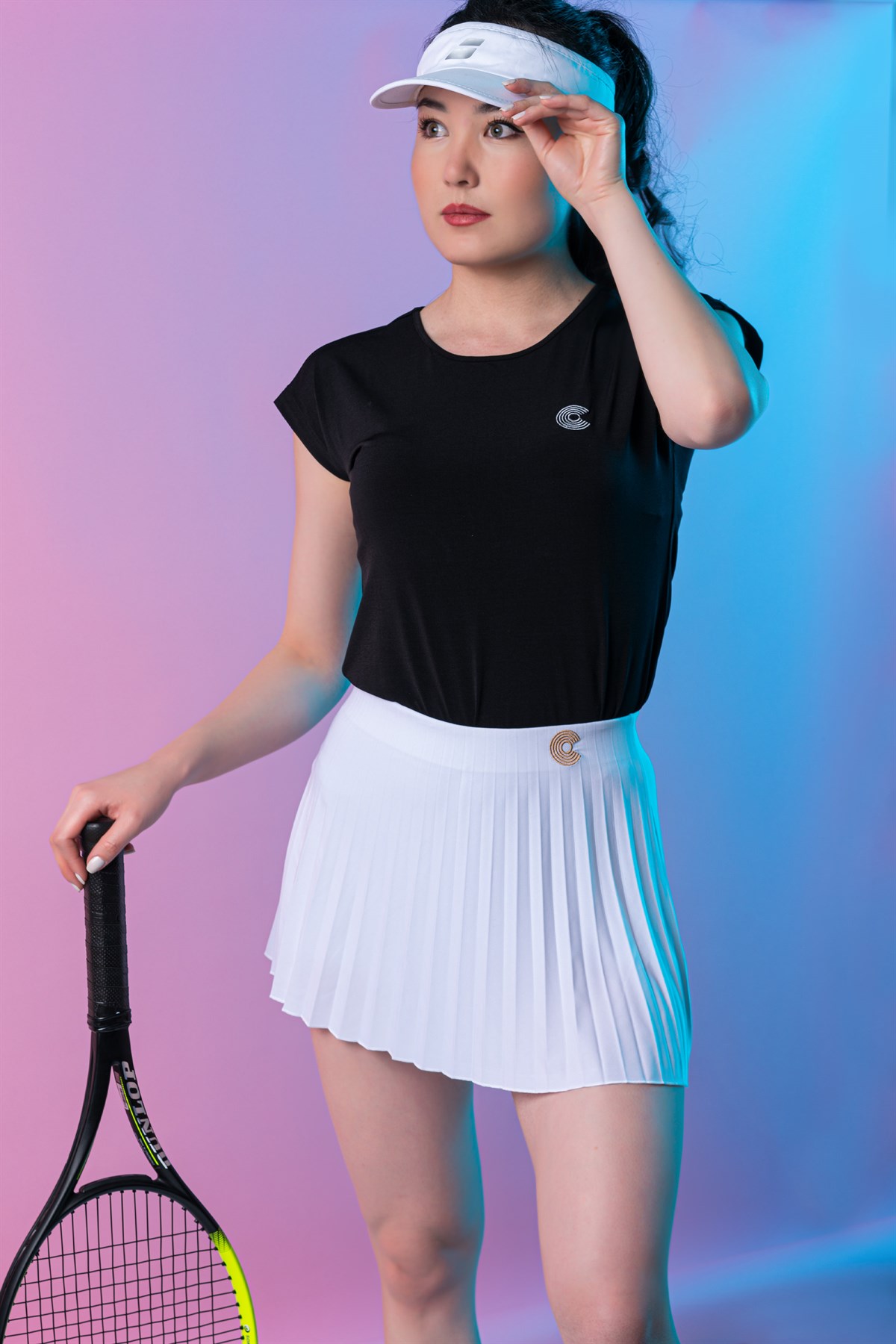 Courtmax COURTMAX PİLELİ BEYAZ TENİS ETEĞİ