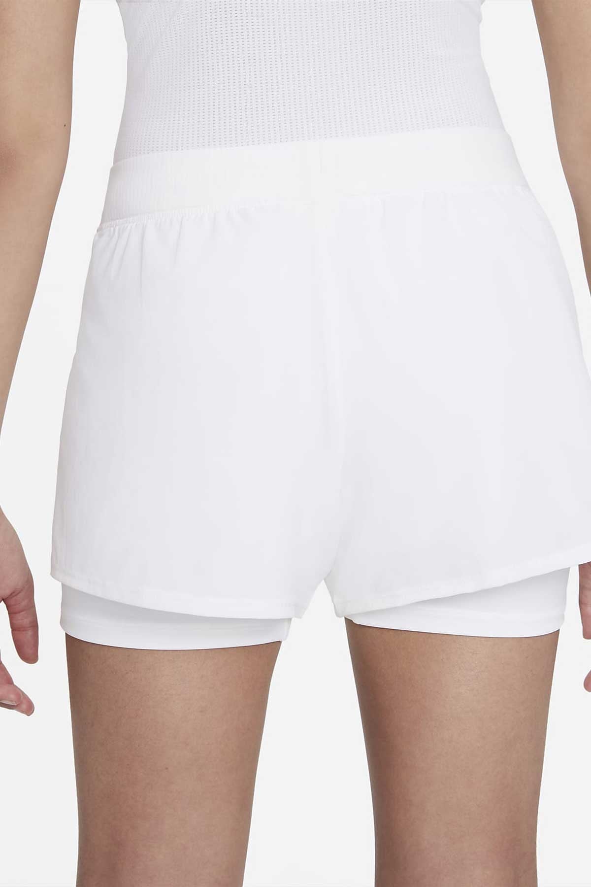Nike Nike Court Dri-Fit Victory Beyaz Genç Kız Taytlı Tenis Şortu