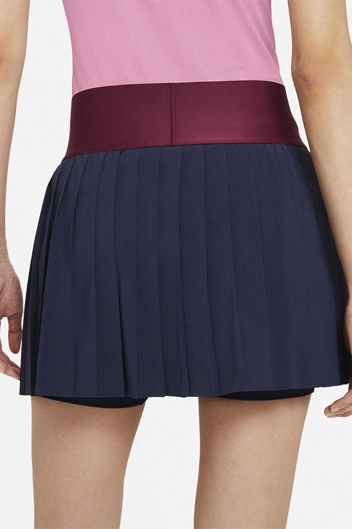 Nike Nike Women NKCT DF Advantage Lacivert Pileli Tenis Eteği