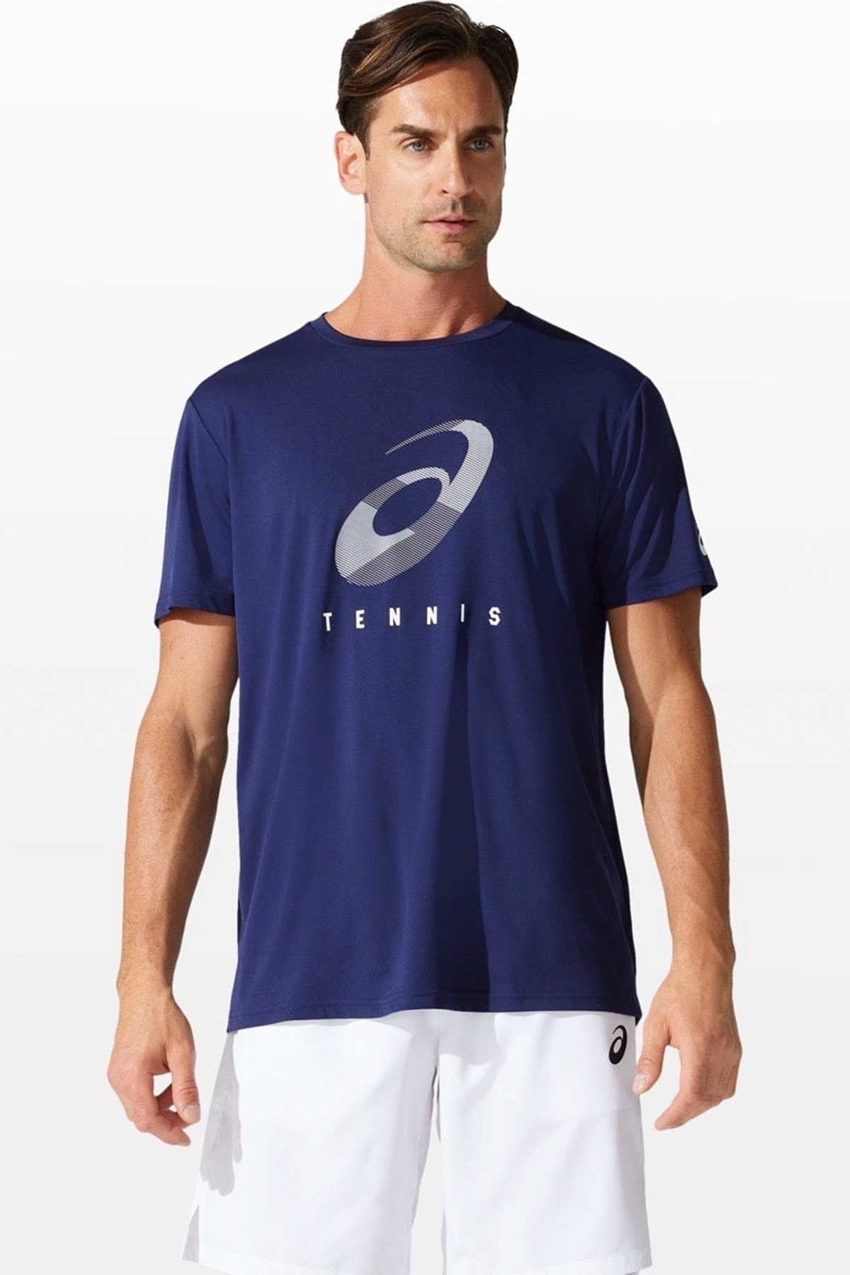 Asics & Onitsuka Tiger Asics Court M Spiral Tee Lacivert Erkek Tenis Tişört