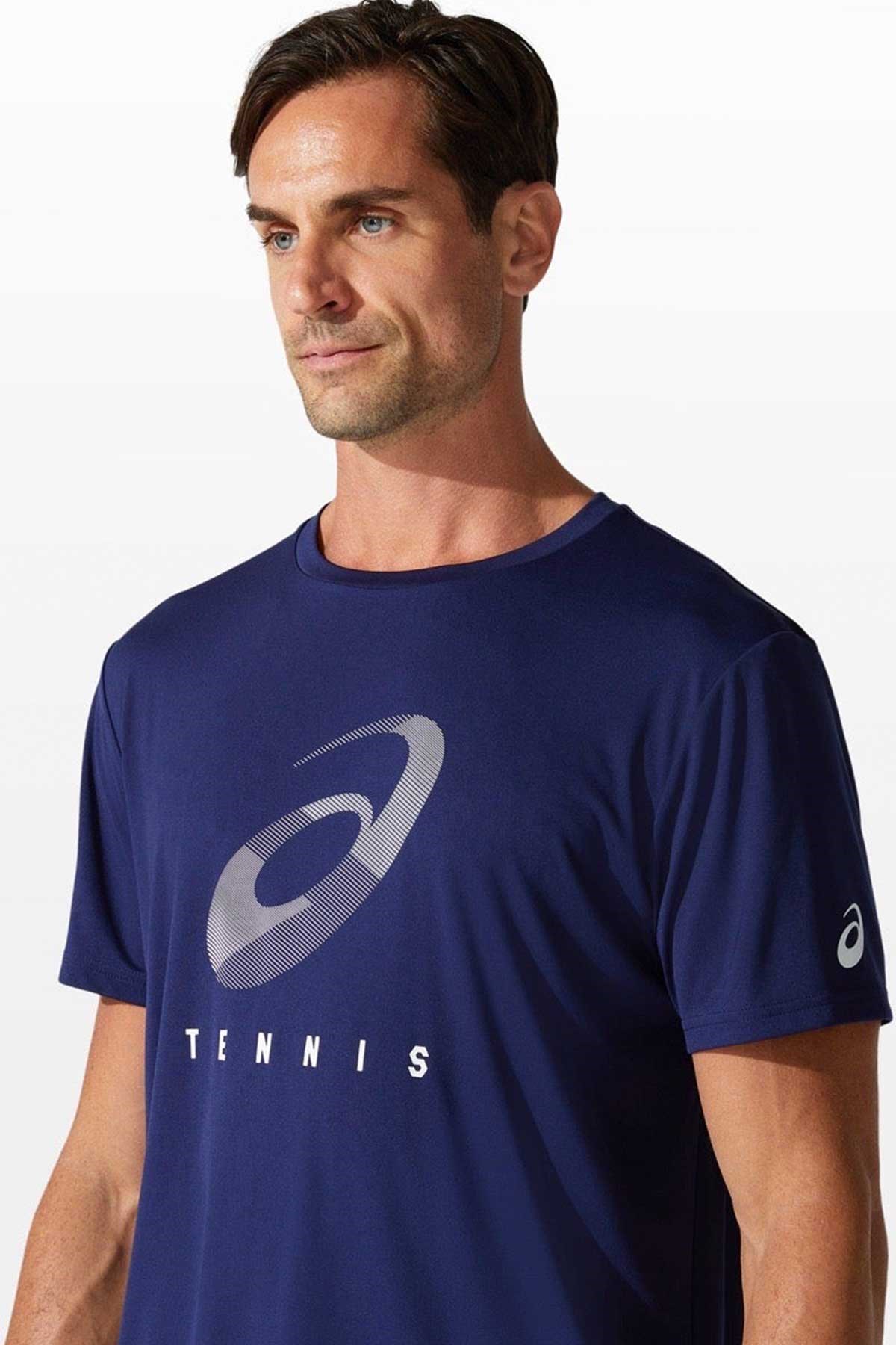 Asics & Onitsuka Tiger Asics Court M Spiral Tee Lacivert Erkek Tenis Tişört