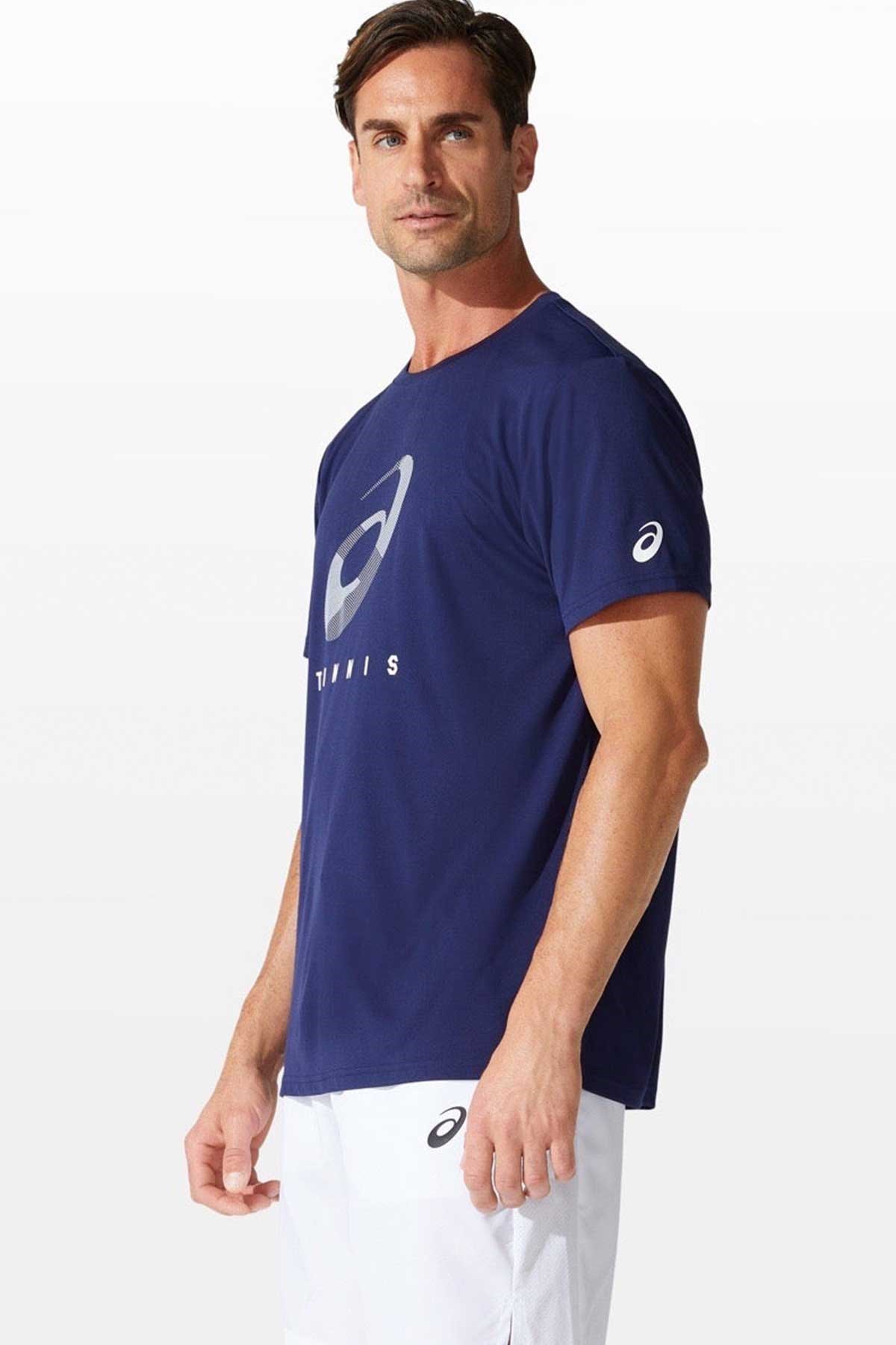 Asics & Onitsuka Tiger Asics Court M Spiral Tee Lacivert Erkek Tenis Tişört