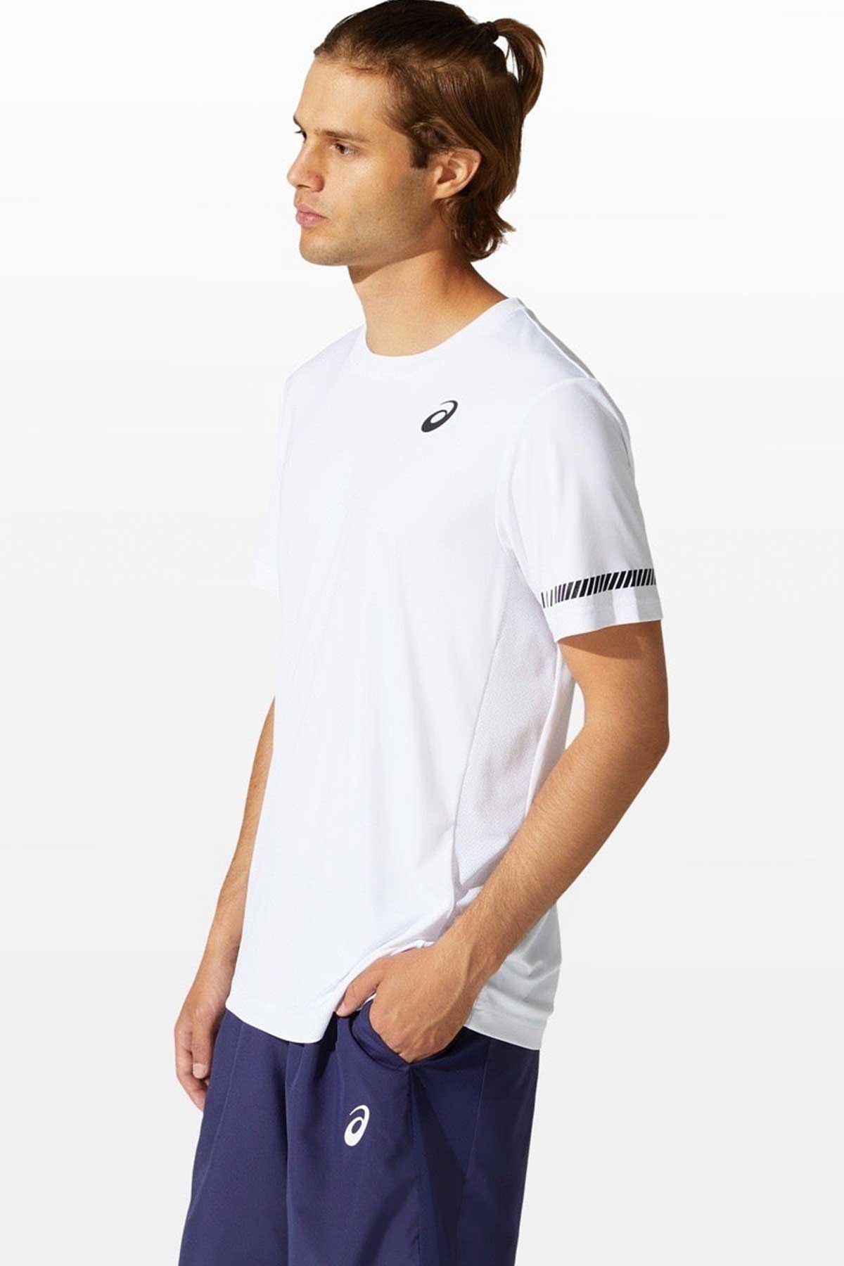 Asics & Onitsuka Tiger Asics Court M SS Tee Erkek Beyaz Tenis Tişört