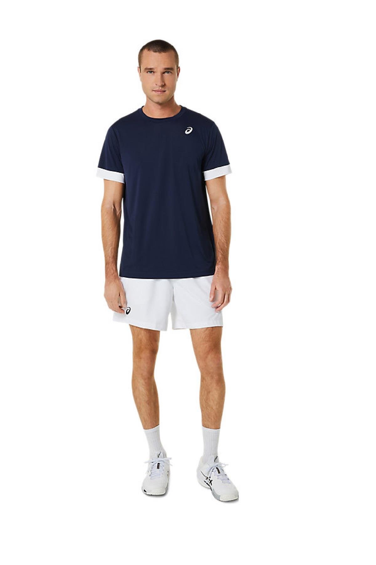 Asics Asics Court SS Top Erkek Lacivert Tenis Tişört