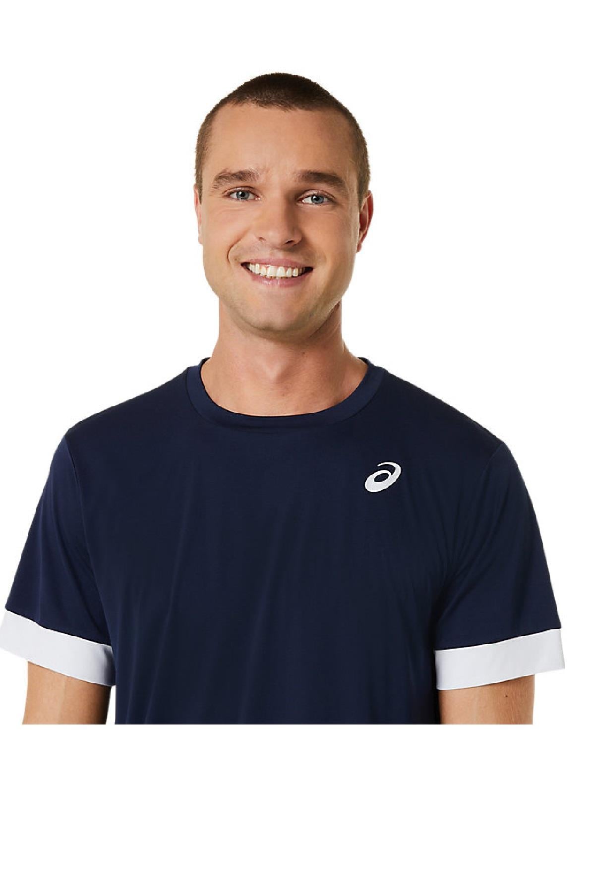 Asics Asics Court SS Top Erkek Lacivert Tenis Tişört