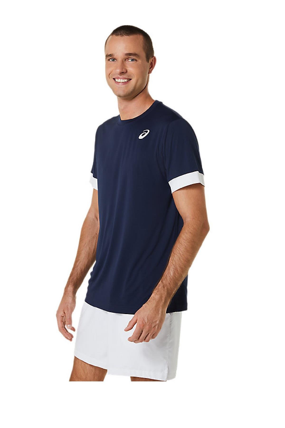 Asics Asics Court SS Top Erkek Lacivert Tenis Tişört