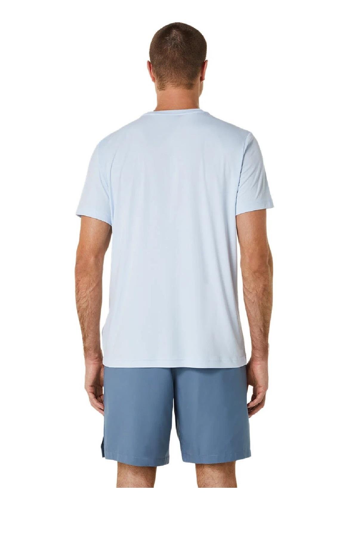 Asics Asics Court Tennis Graphic Tee Erkek Açık Mavi Tenis Tişört