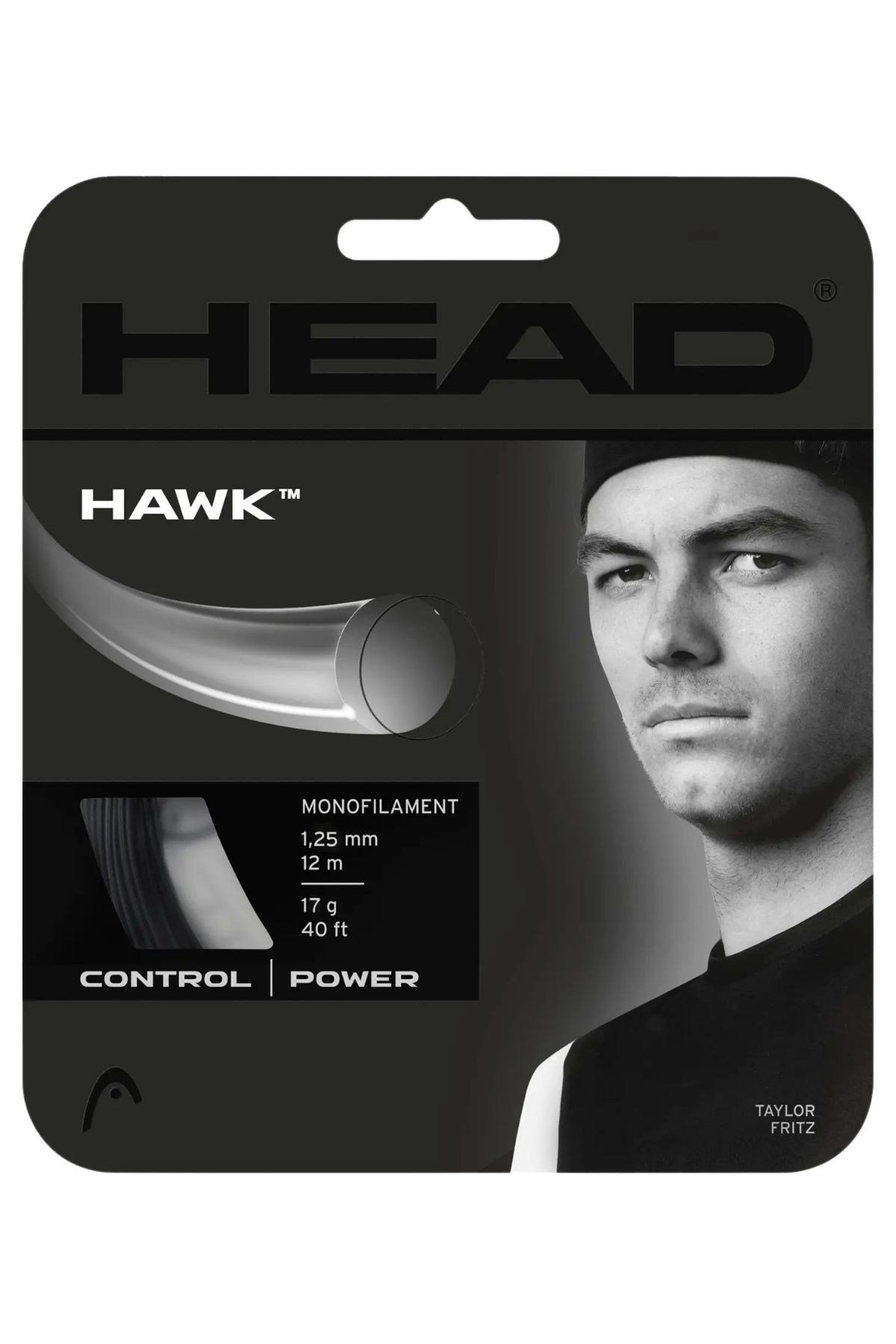 Head Head Hawk  125 Siyah Tenis Kordaj Teli 12m