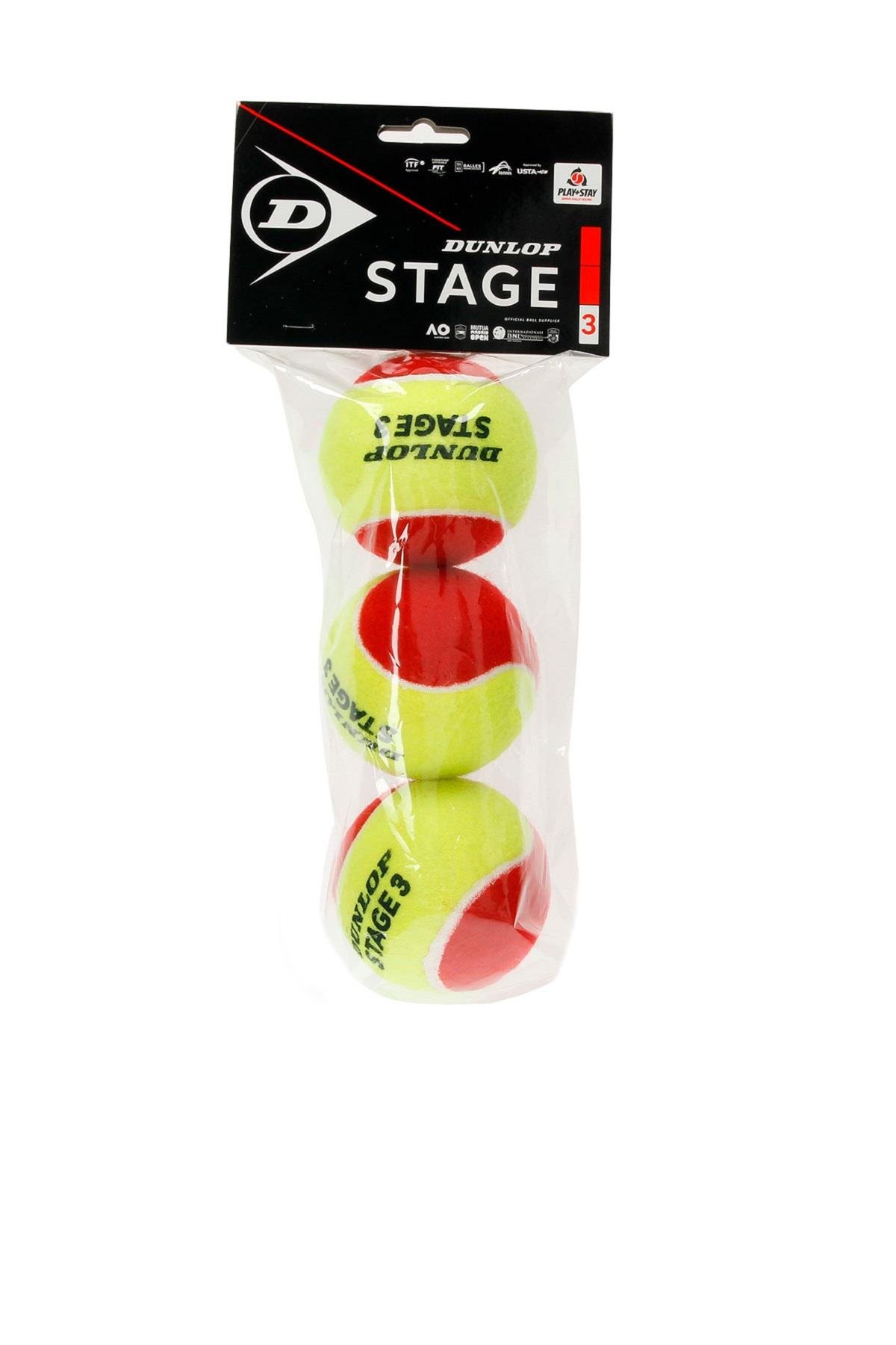 Dunlop DUNLOP STAGE 3 KIRMIZI 3 LÜ TENİS TOPU 
