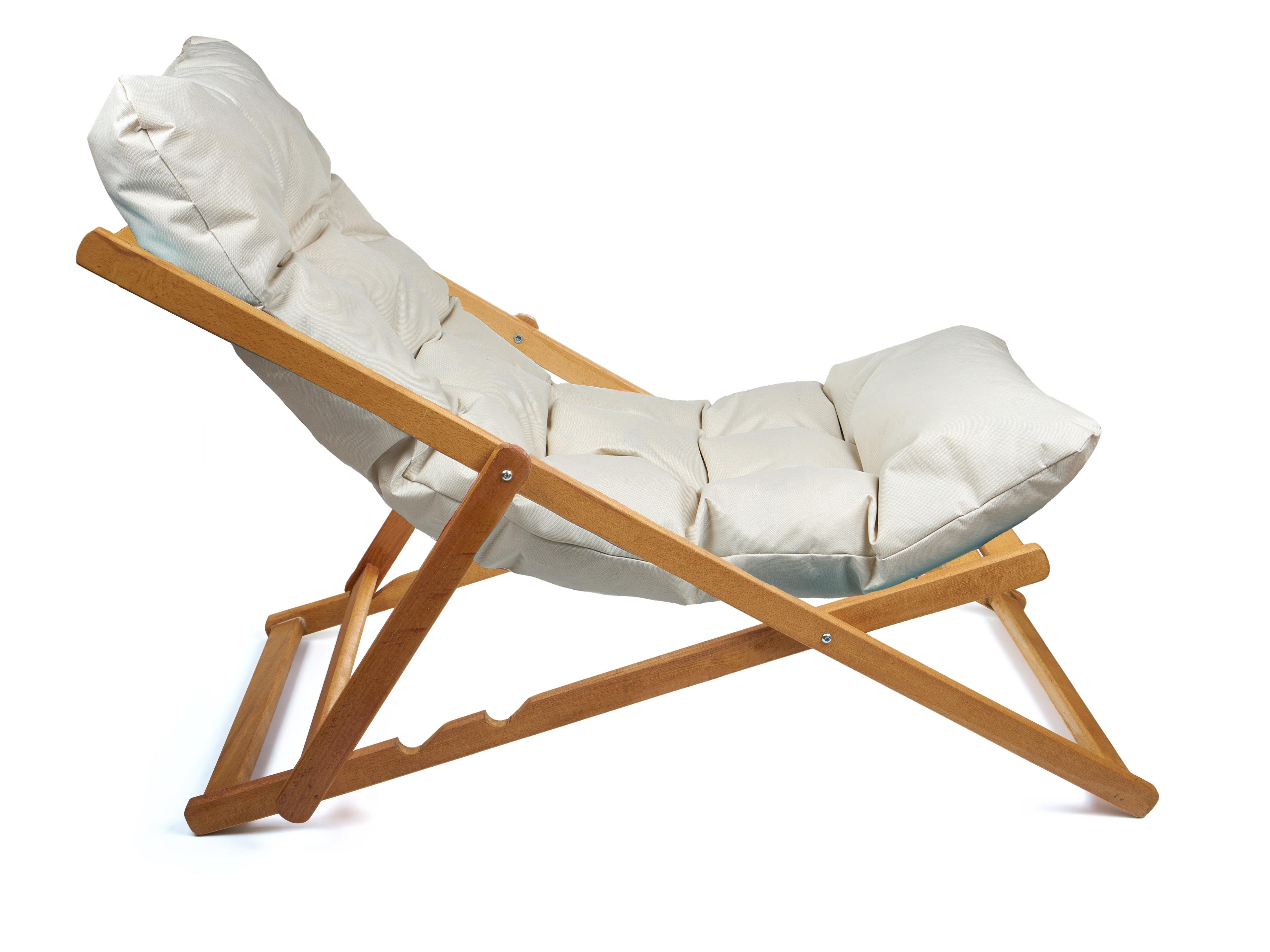 Ahşap Minderli Şezlong Seti Bahçe & Balkon & Teras & Plaj (katlanır Ikili Set - 2 Şezlong + 1 Sehpa)