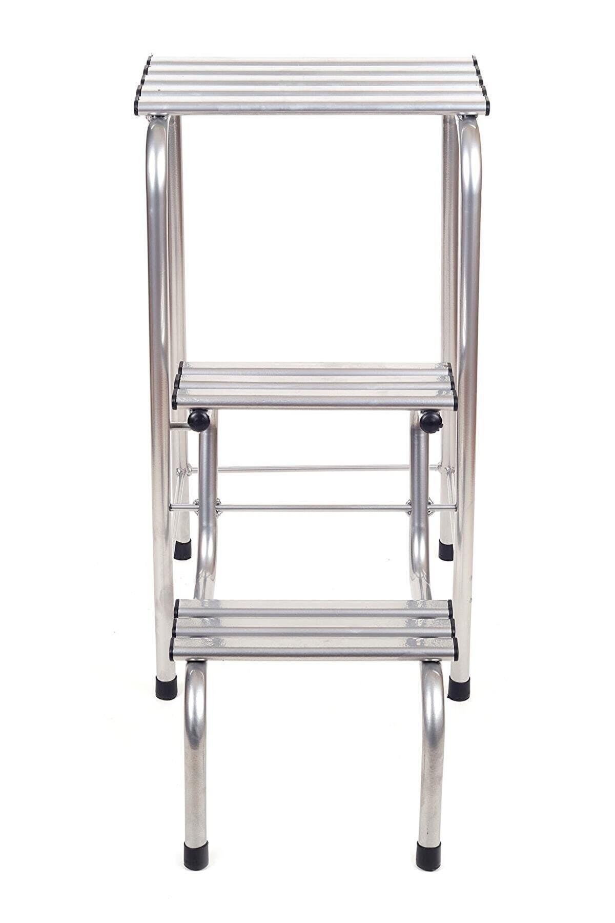 Katlanır Metal Merdivenli Tabure Hem Tabure Hem Merdiven