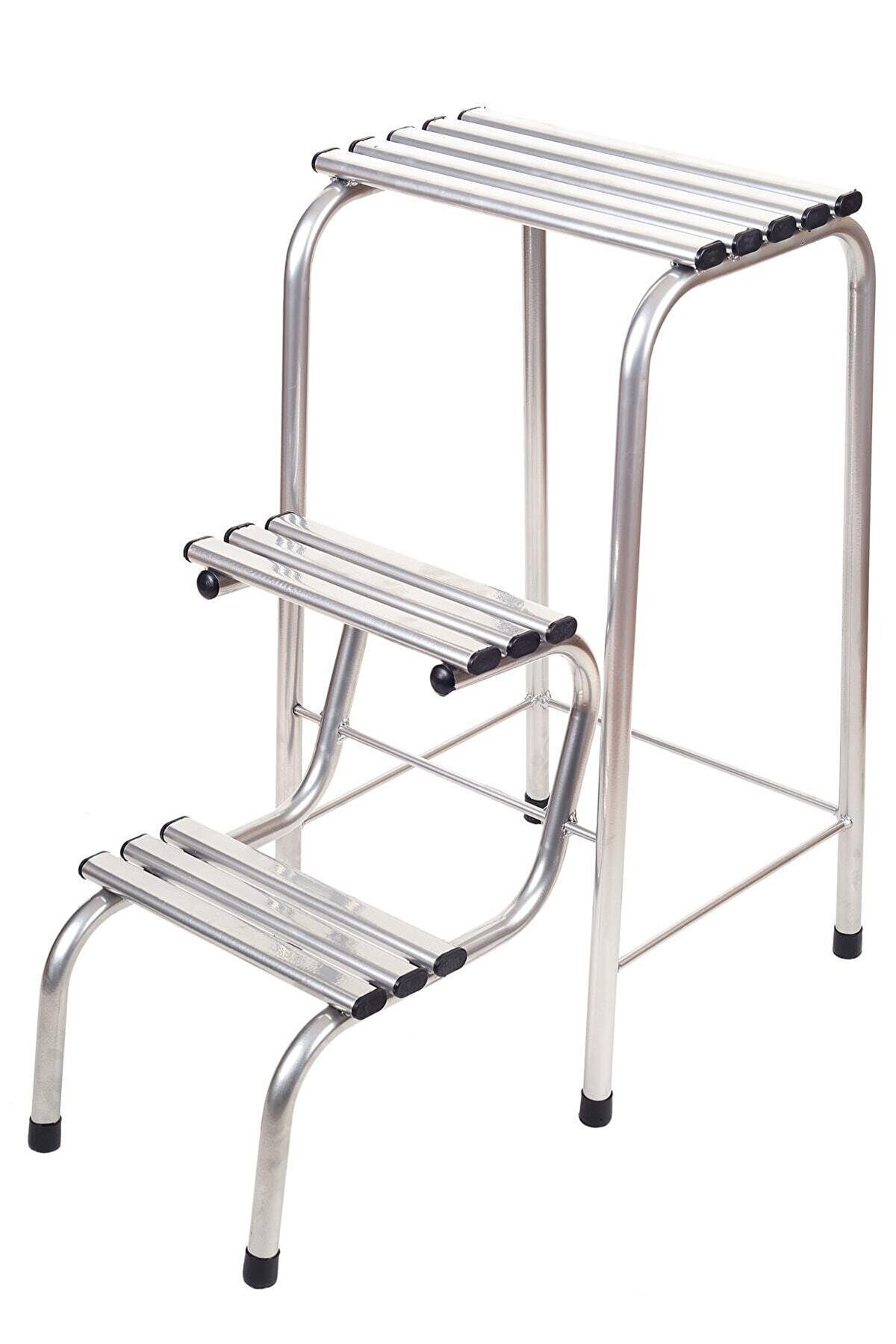 Katlanır Metal Merdivenli Tabure Hem Tabure Hem Merdiven