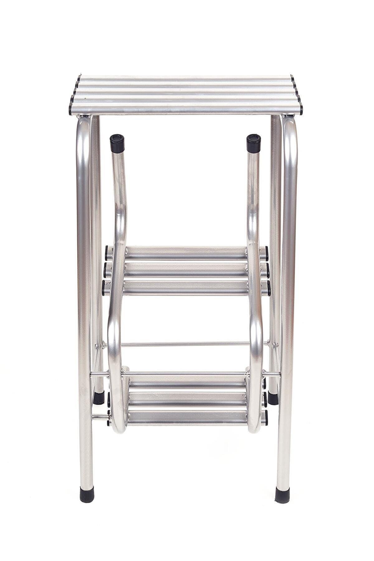 Katlanır Metal Merdivenli Tabure Hem Tabure Hem Merdiven