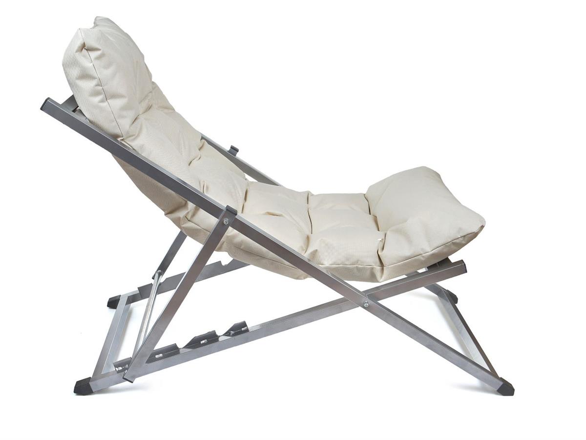 Minderli - Zeta Şezlong Seti Bahçe&balkon&teras&plaj Katlanır Ikili Set - 2 Şezlong 1 Sehpa