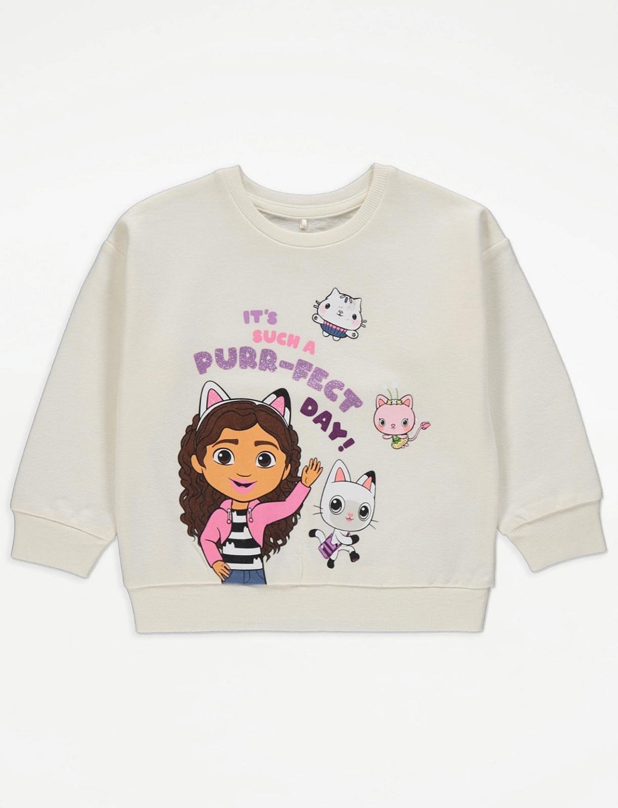 Gabby'nin Bebek Evi Krem Slogan Sweatshirt