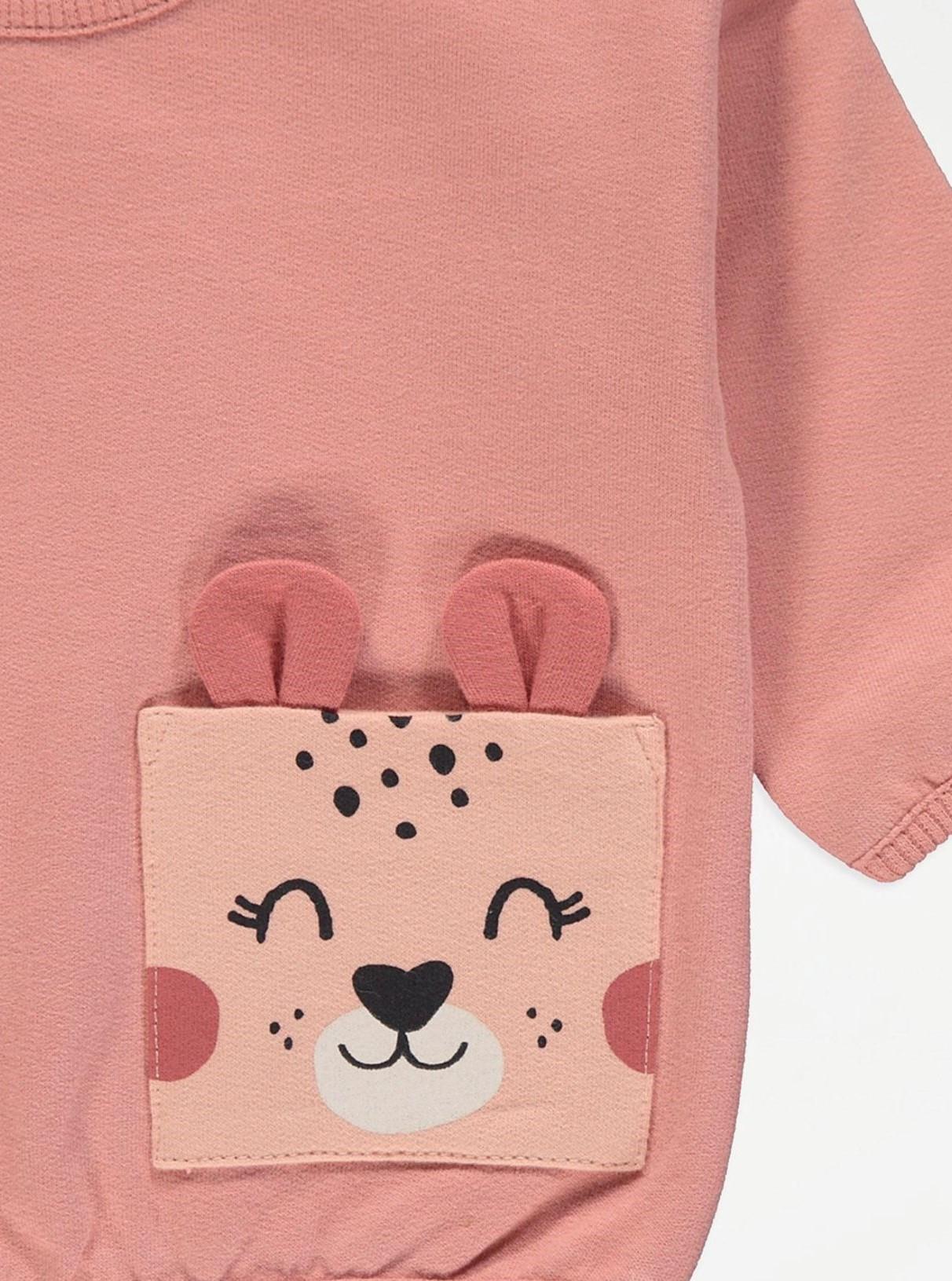 Pembe Cepli Sweatshirt ve Jogger Takım