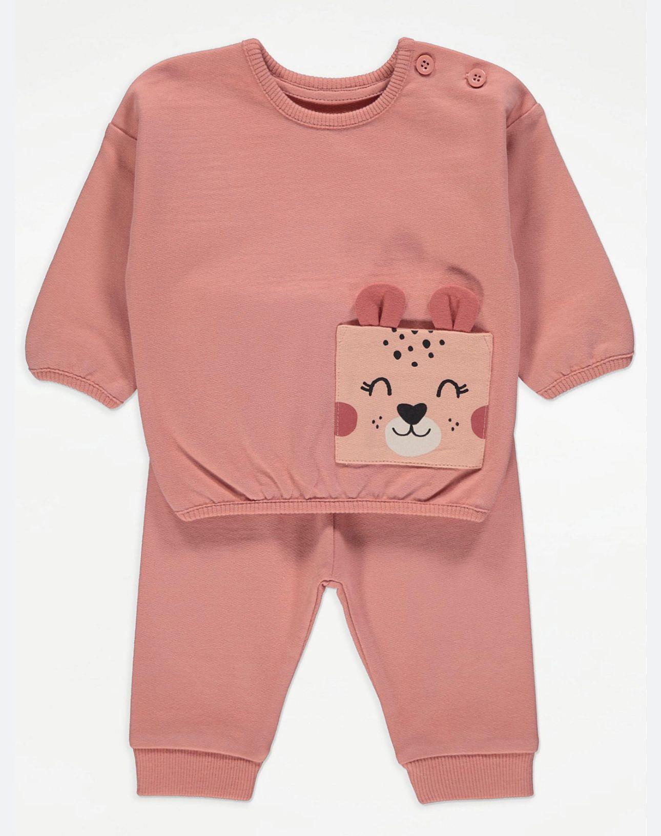 Pembe Cepli Sweatshirt ve Jogger Takım