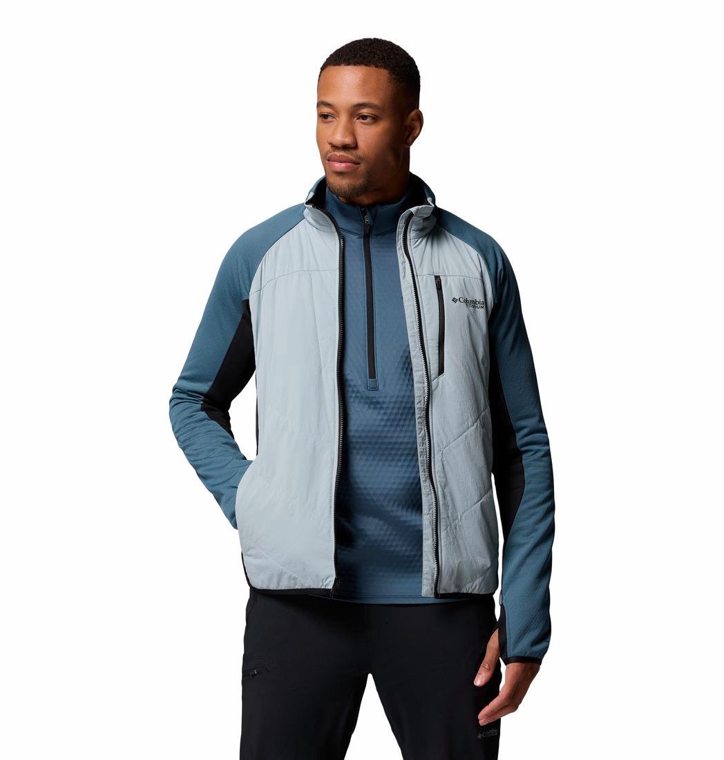 Columbia Arctic Crest™ Hybrid Full Zip Mavi Erkek Uzun Kollu T-Shirt AE3907-461