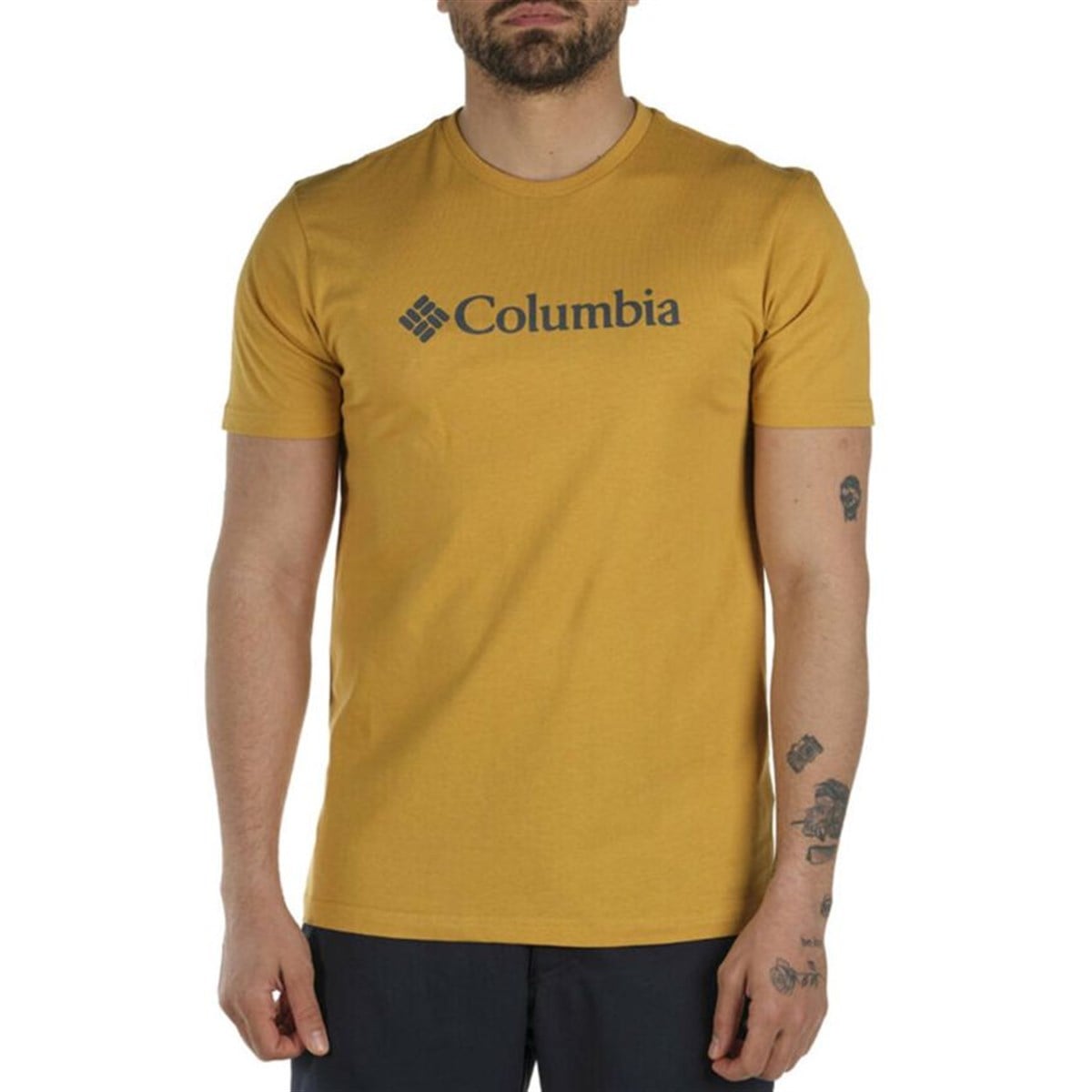 Columbia CSC M Basıc Bıg Logo Brushed SS Tee Erkek Tişört Sarı CS0287-880