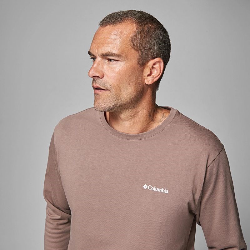 Columbia Csc M Basic Sm Logo Ls Tee Bordo Erkek Outdoor Tshirt CS0354