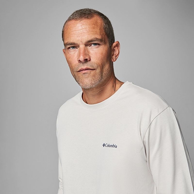 Columbia Csc M Basic Sm Logo Ls Tee Bordo Erkek Outdoor Tshirt CS0354