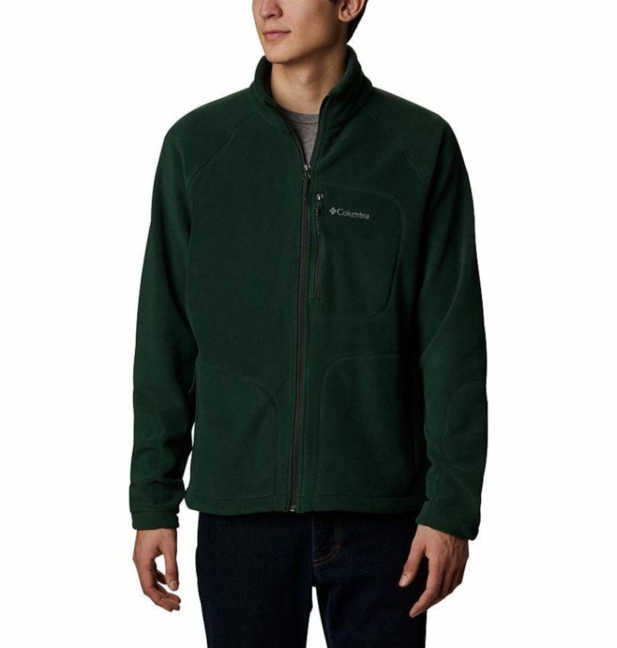 Columbia Mens Fast Trek II Full Zip Fleece Erkek Yeşil Polar AE3039-371