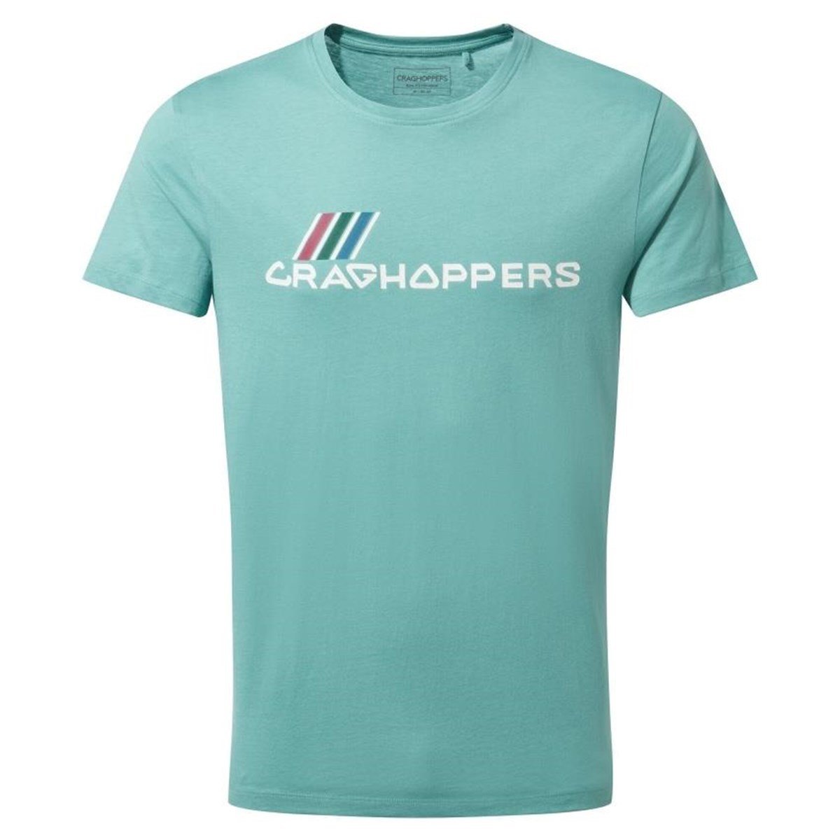 Craghoppers Mens Mightie SS T-Shirt Erkek Turkuaz Yazılı Kısa Kollu Tişört CMT936