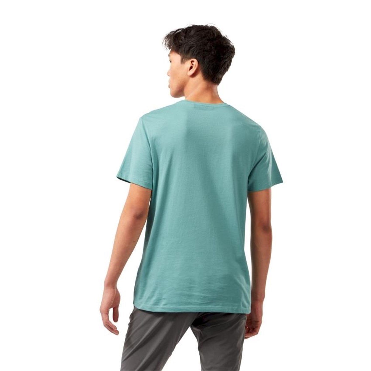 Craghoppers Mens Mightie SS T-Shirt Erkek Turkuaz Yazılı Kısa Kollu Tişört CMT936