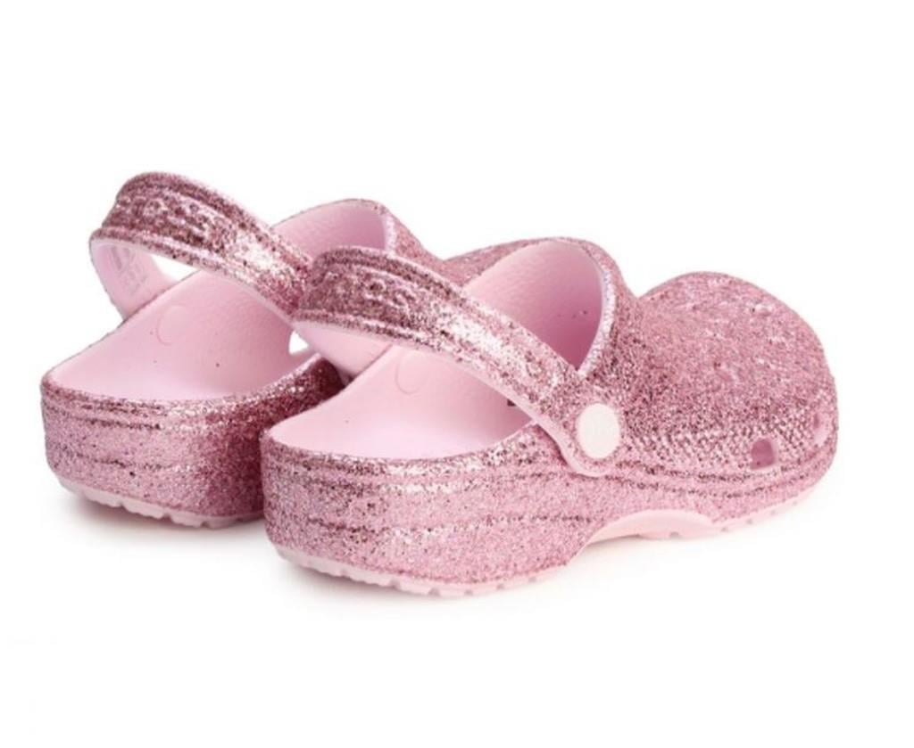 Crocs Kids' Classic Chunky Glitter Clog Kız Çocuk Terlik 211939-6ZW