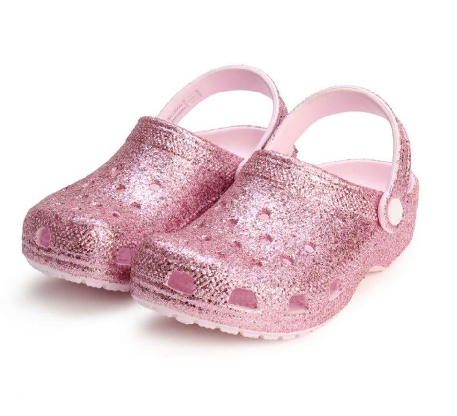 Crocs Kids' Classic Chunky Glitter Clog Kız Çocuk Terlik 211939-6ZW