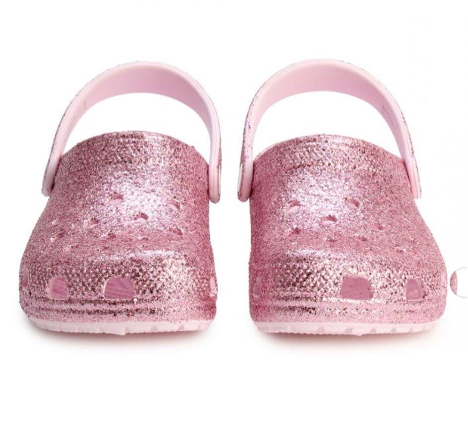 Crocs Kids' Classic Chunky Glitter Clog Kız Çocuk Terlik 211939-6ZW