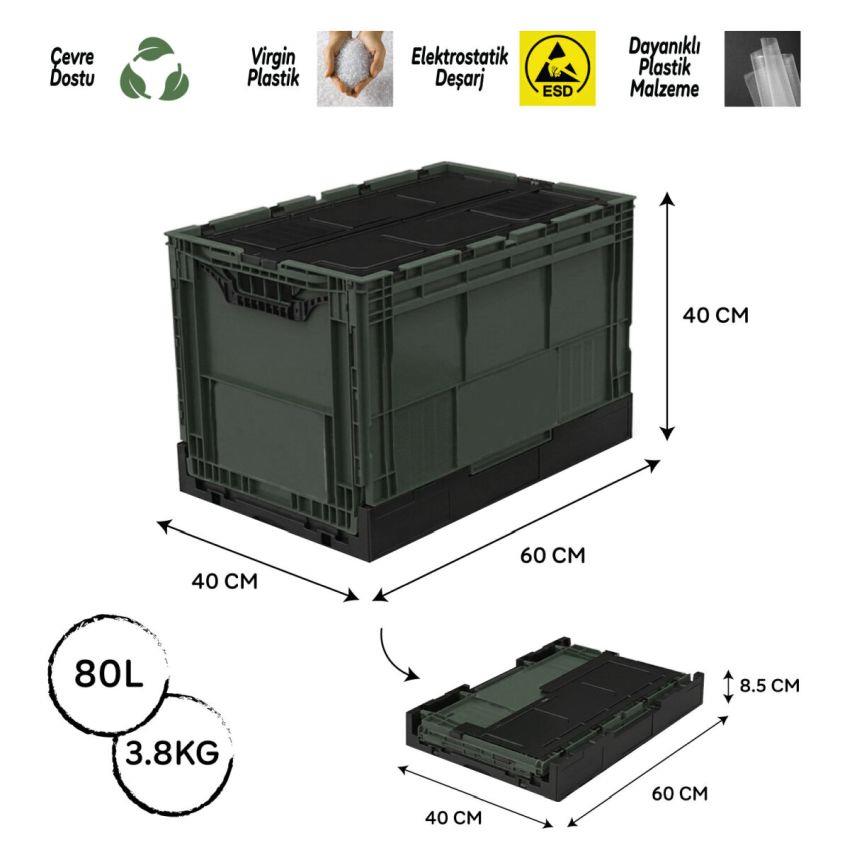 FreeCamp Katlanır Kamp Kasası – Kapaklı 80 Litre