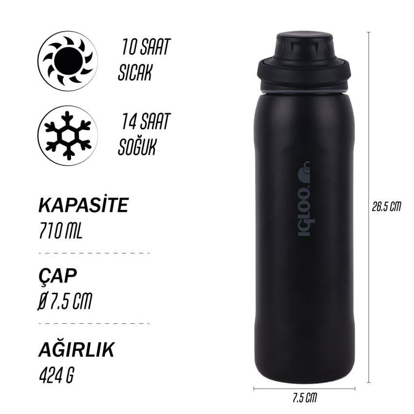 Igloo Veloce Termos 710ml-SİYAH 205864