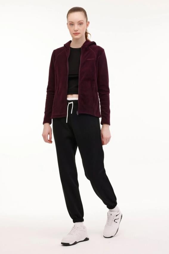 Lumberjack 7CT657 Wb Kadın Mor Kapüşonlu Polar Ceket 101782303