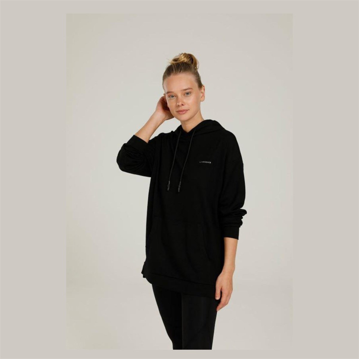 Lumberjack CT664 LUNA LONG HOODIE 1P Siyah Kadın Sweatshirt 101056905