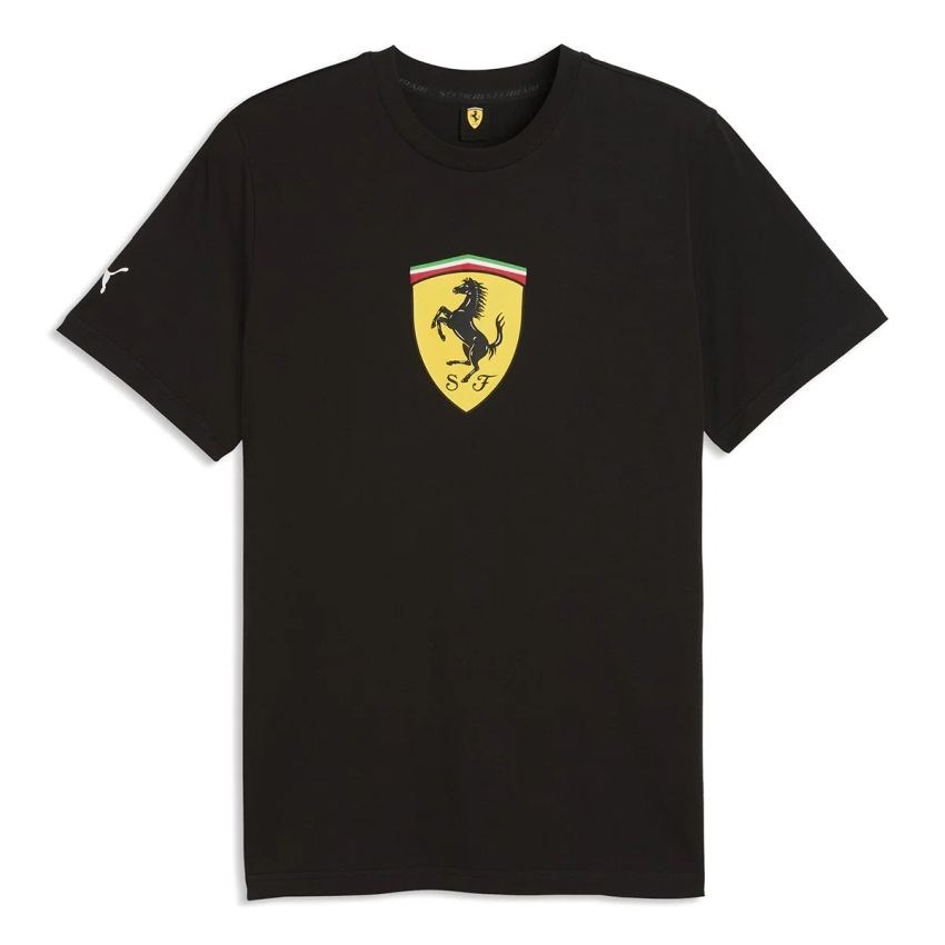 Puma Ferrari Colored Shield Erkek Siyah Günlük Stil T-Shirt 63700301