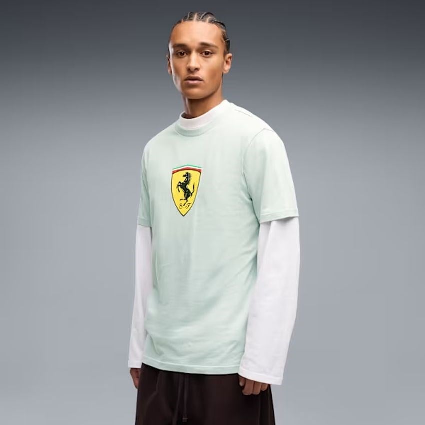 Puma Ferrari Colored Shield Tee Yeşil Erkek Tişört 63700315