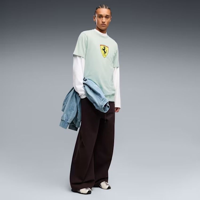 Puma Ferrari Colored Shield Tee Yeşil Erkek Tişört 63700315
