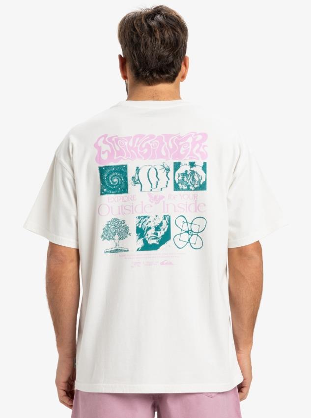 Quiksilver HW Ouitside Inside SS Erkek Kısa Kollu Tişört EQYZT08032 Beyaz