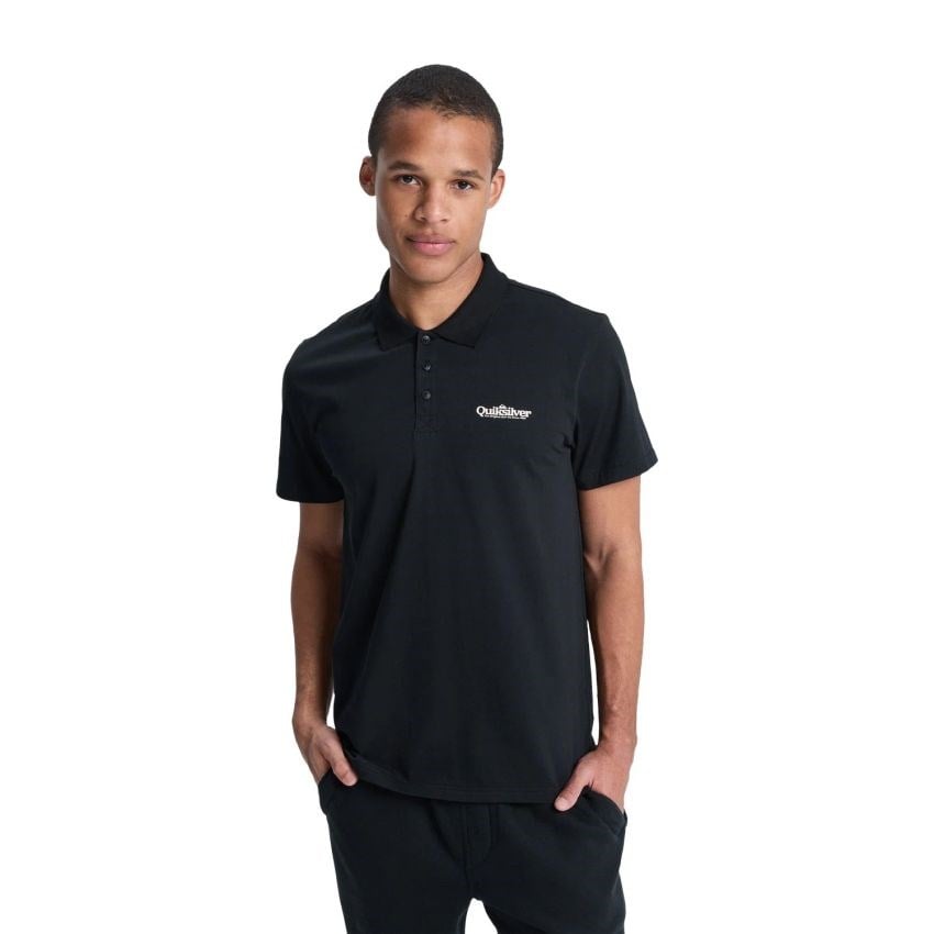 Quiksilver Polo Stretch Erkek Siyah Tişört EQYKT04420