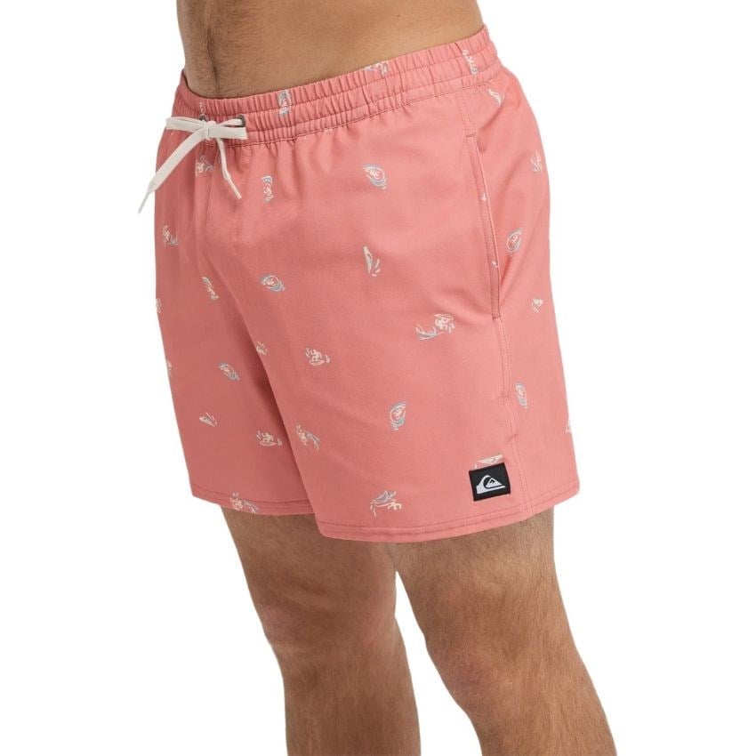 Quiksilver Stretch Printed Erkek Pembe Volley Erkek Deniz Şortu EQYJV04217