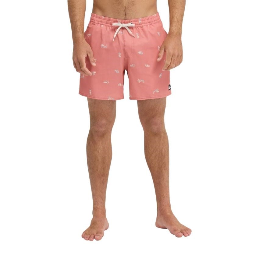 Quiksilver Stretch Printed Erkek Pembe Volley Erkek Deniz Şortu EQYJV04217