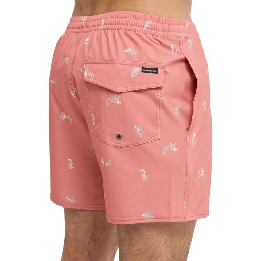 Quiksilver Stretch Printed Erkek Pembe Volley Erkek Deniz Şortu EQYJV04217