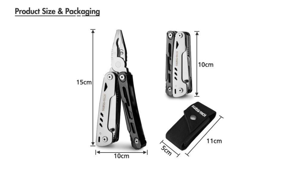 SwissTech 11-IN-1 Multi-Tools Çok Amaçlı Alet Pense ST021019