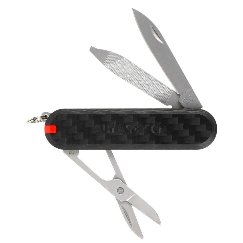 SwissTech 7-IN-1 multi tool-Carbon Fiber Handle Çok Amaçlı Anahtarlık ST029044