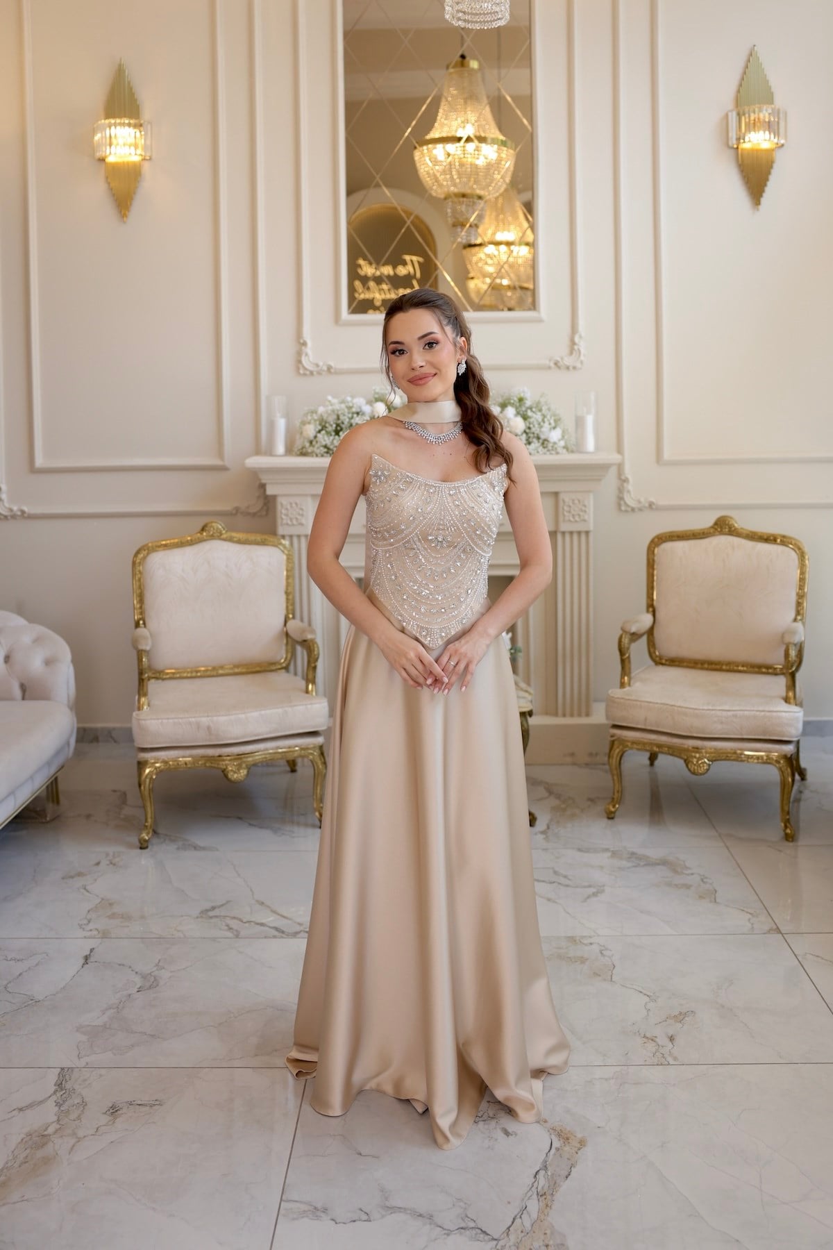 TheElsa | Hera Blair Bej Kloş Etek Özel Tasarım ElbiseBEYAZ DANTEL ELBİSELERHera Blair Bej Kloş Etek Özel Tasarım Elbise