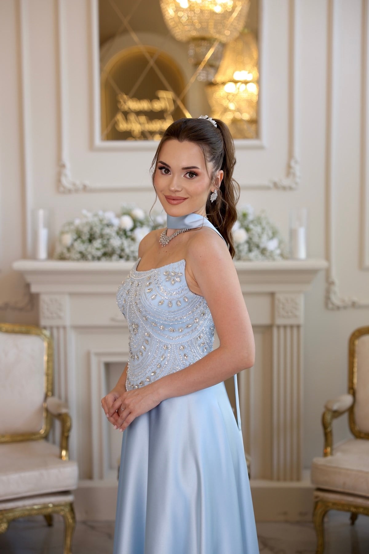 TheElsa | Hera Blair Mavi Kloş Etek Özel Tasarım ElbiseRENKLİ DANTEL ELBİSELERHera Blair Mavi Kloş Etek Özel Tasarım Elbise