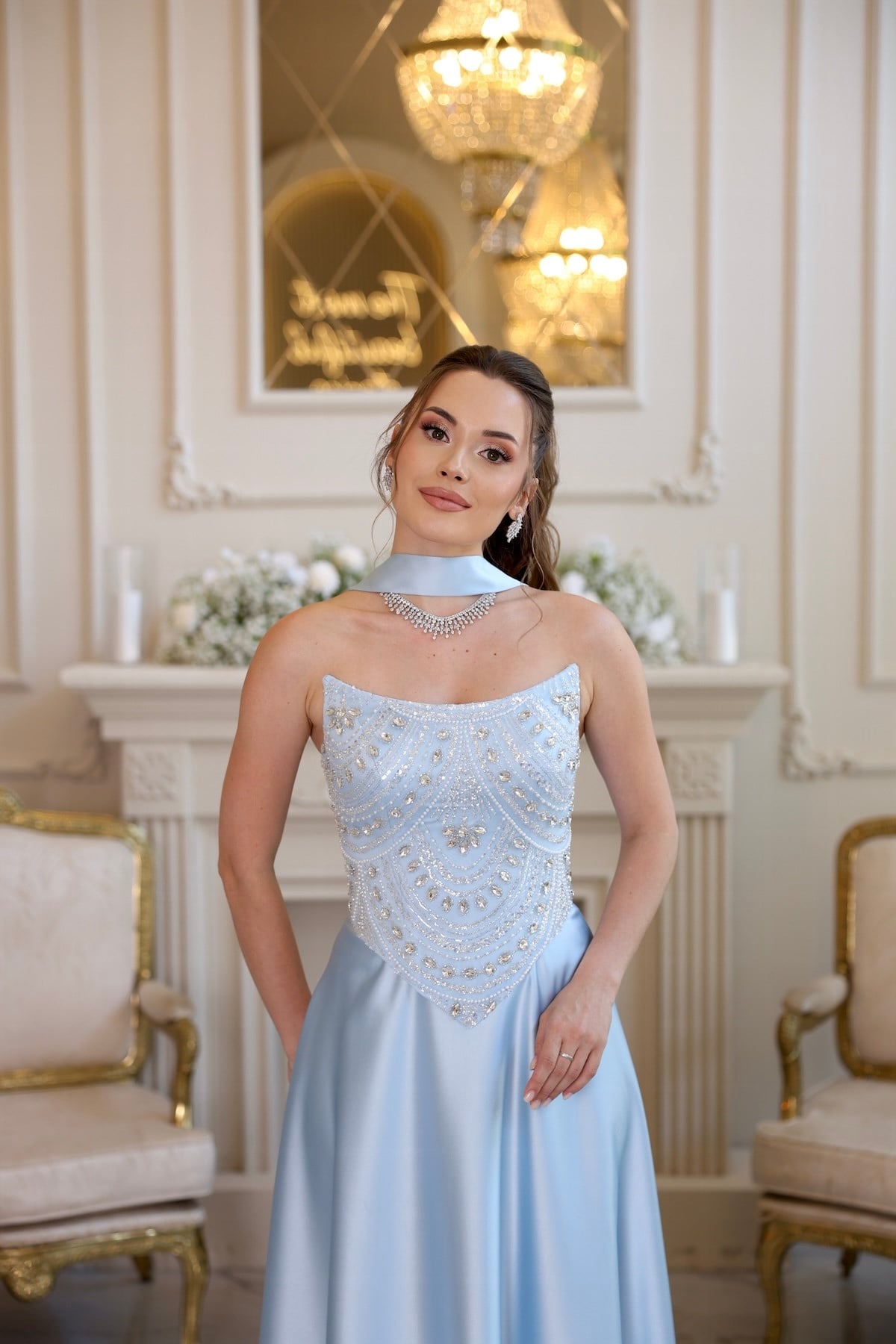 TheElsa | Hera Blair Mavi Kloş Etek Özel Tasarım ElbiseRENKLİ DANTEL ELBİSELERHera Blair Mavi Kloş Etek Özel Tasarım Elbise